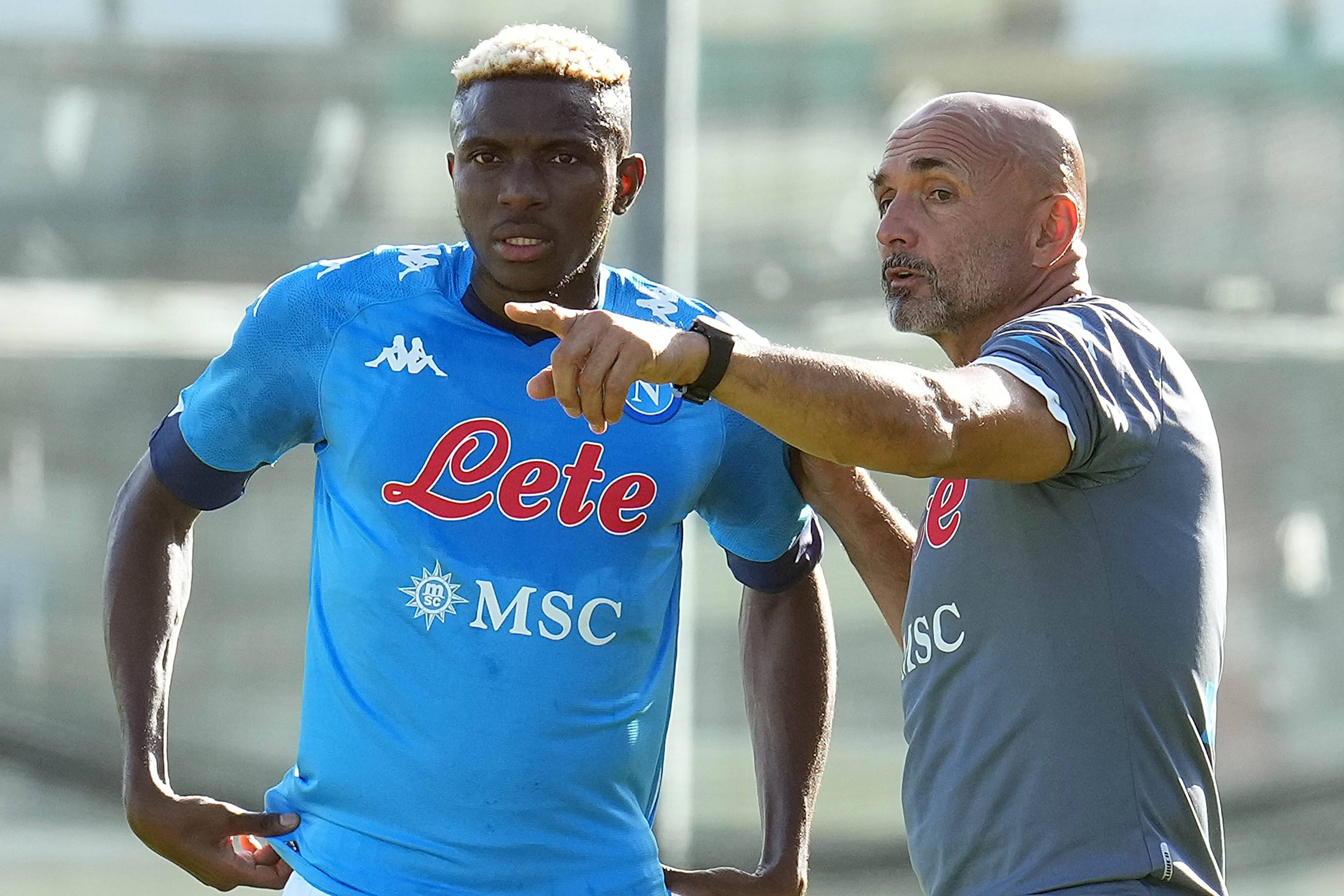 Luciano Spalletti coach and Victor Osimhen at SSC Napoli during the pre-season friendly