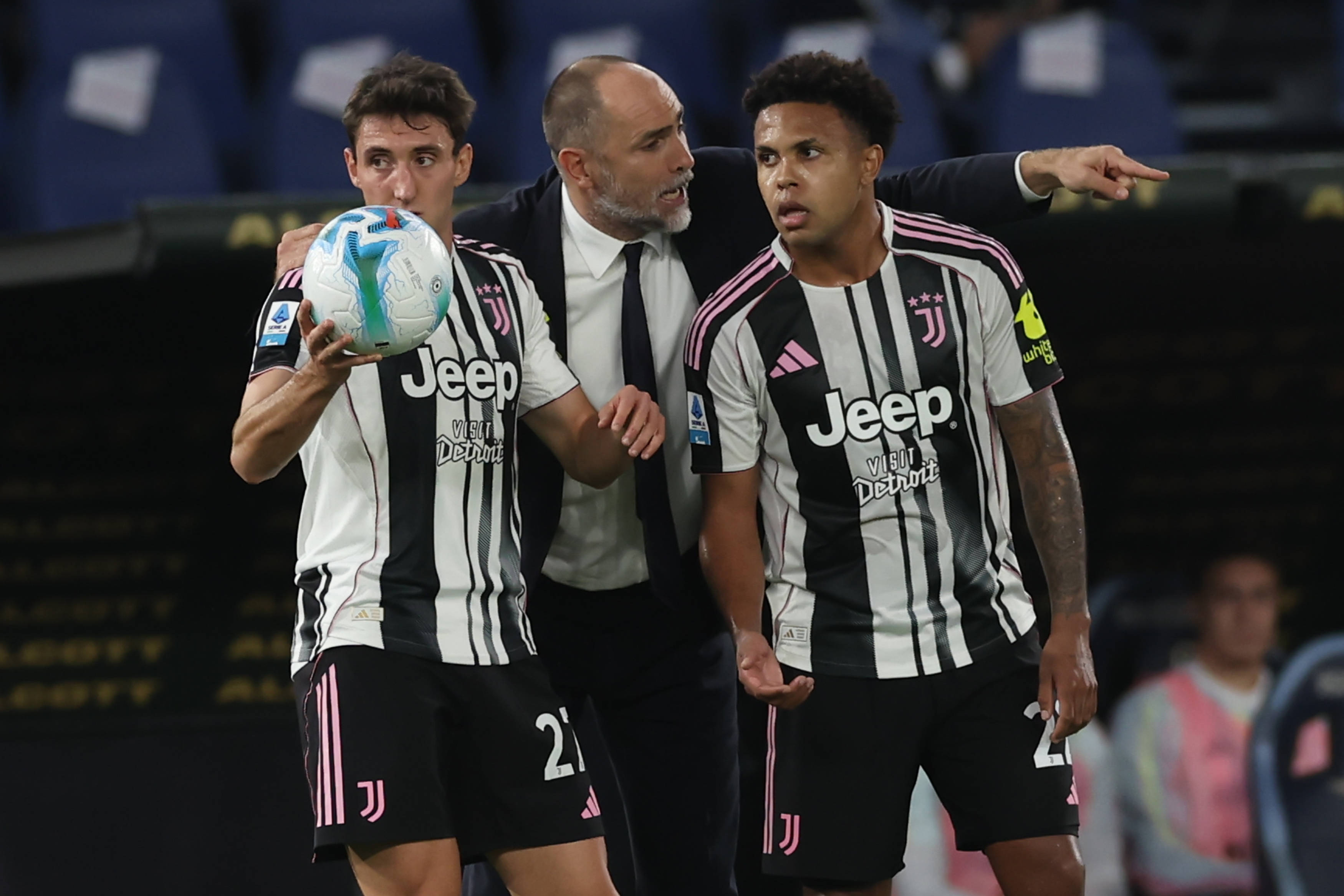 Andrea Cambiaso, Igor Tudor, Weston McKennie of Juventus