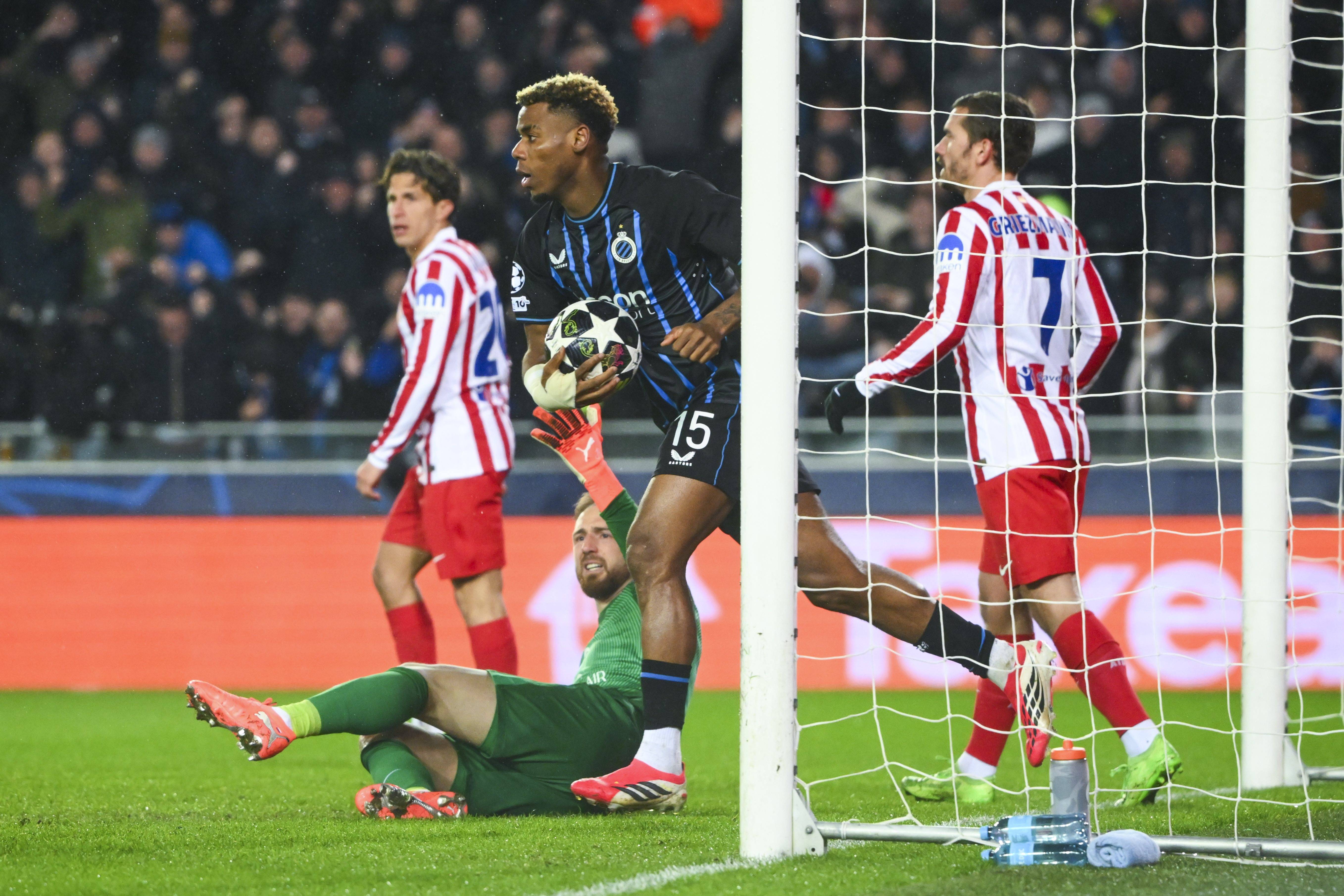 Onyedika Raphael celebrating scoring in Champions League