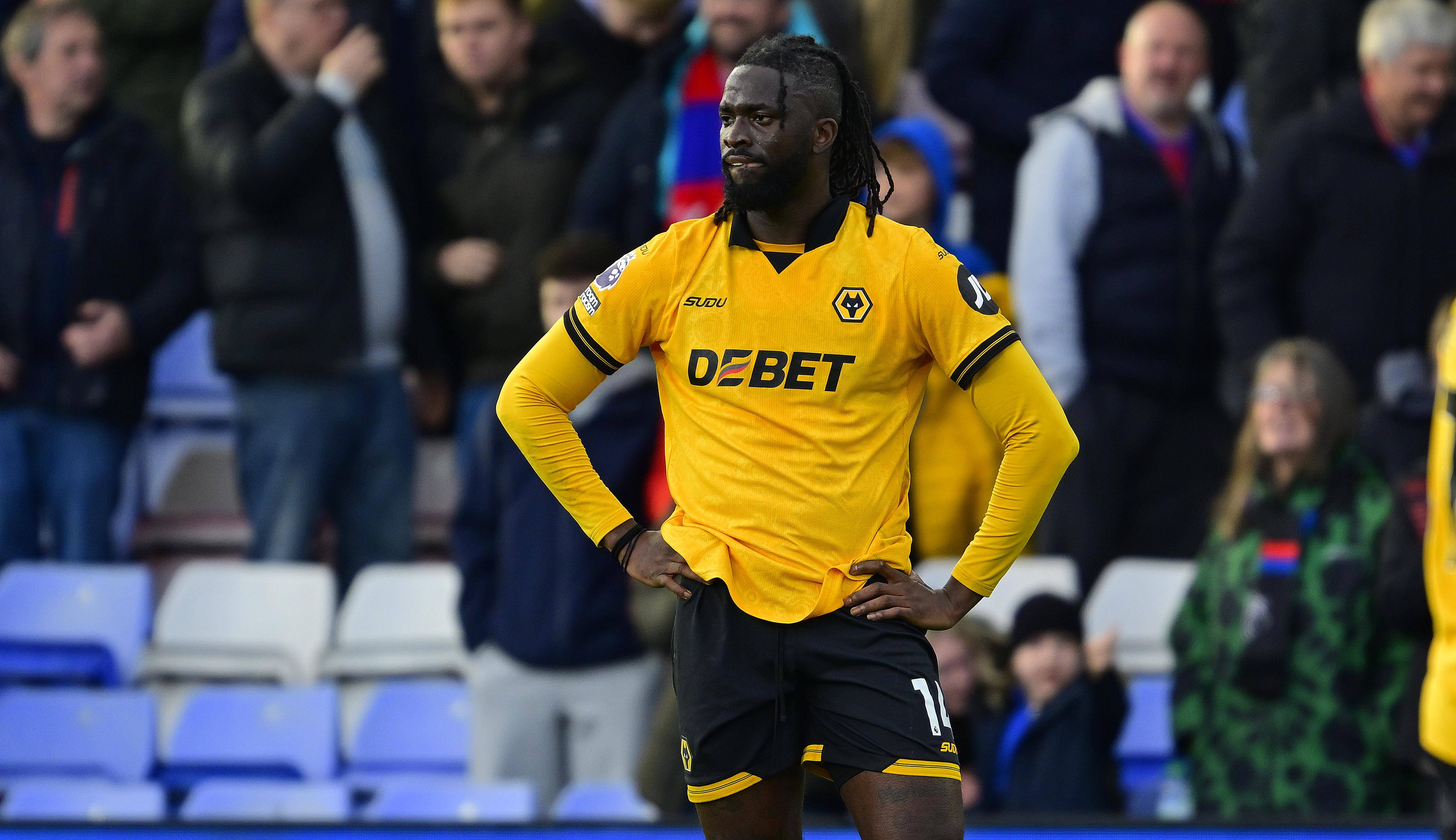 Tolu Arokodare looks dejected after losing during the Premier League match between Crystal Palace and Wolverhampton Wanderers at Selhurst Park