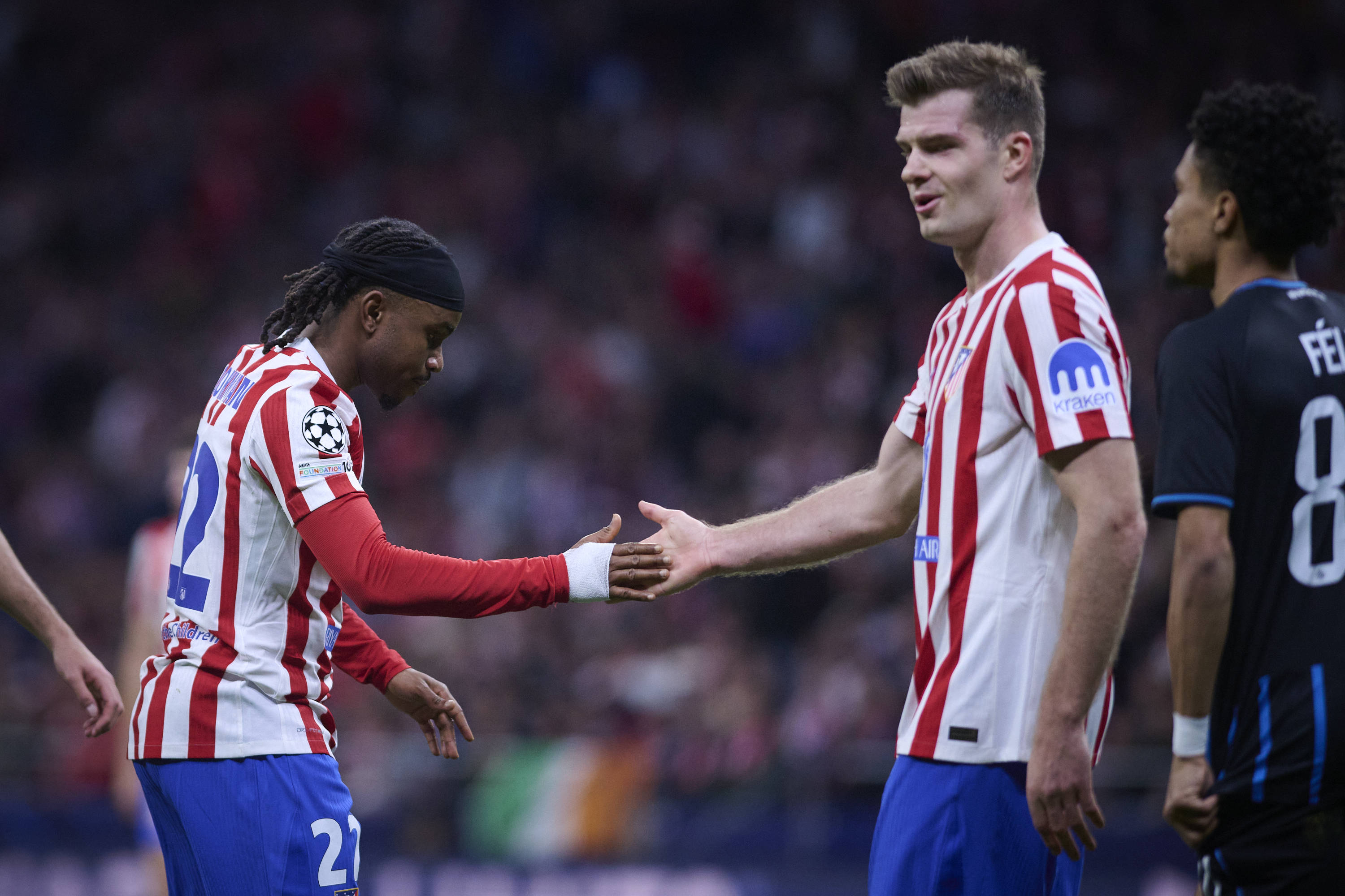 Ademola Lookman and Alexander Sorloth during Champions League 2nd leg match vs Club Brugge