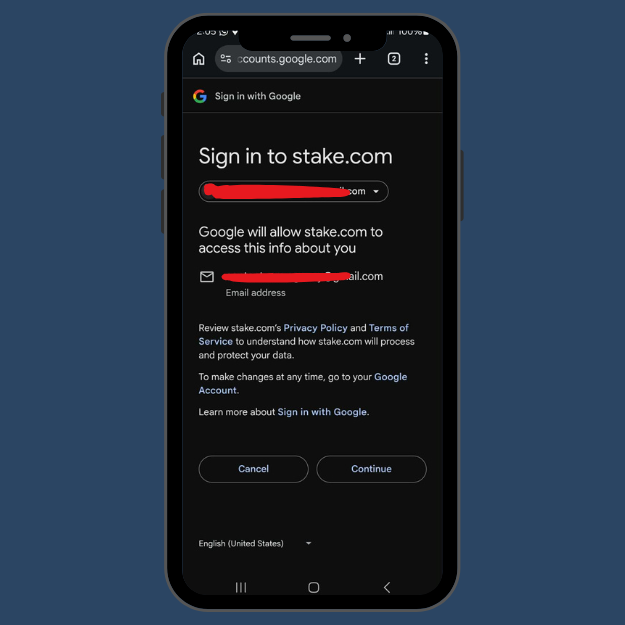 Stake registration using Google