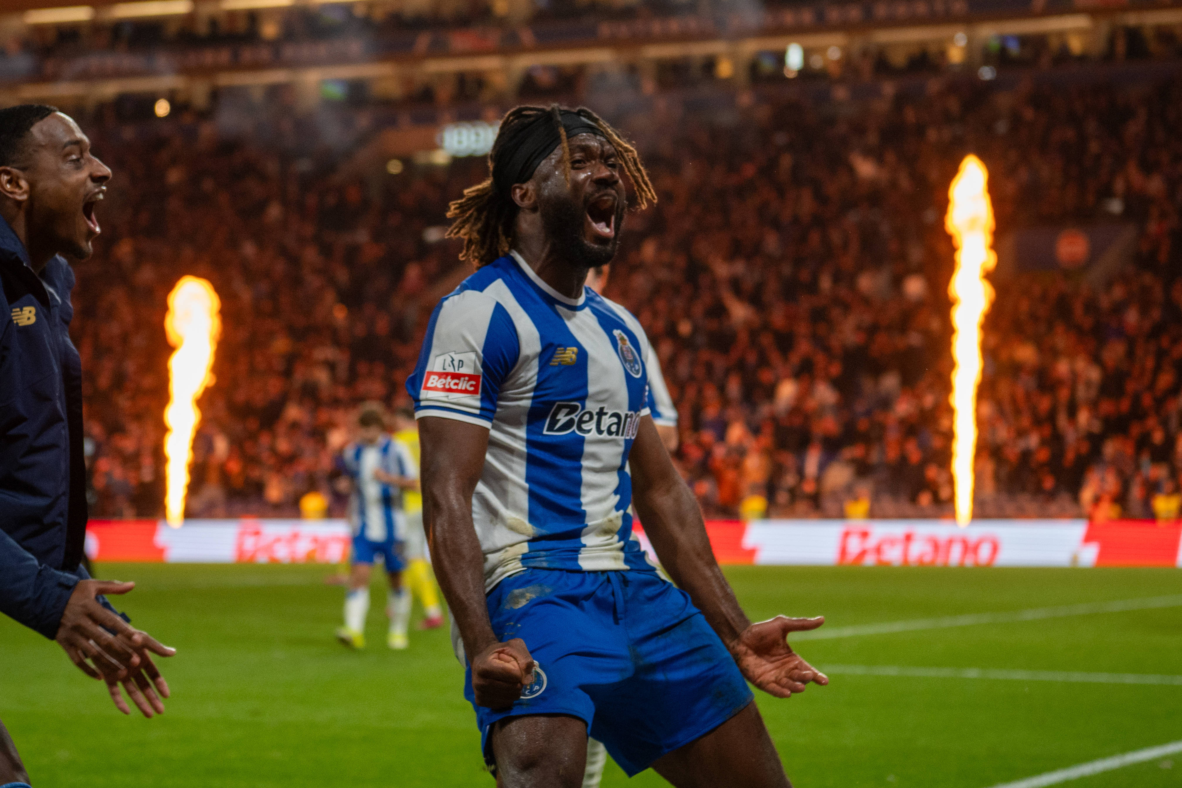 TEREM MOFFI celebrating his goal during the match between FC Porto and FC Arouca, at Estadio do Dragao
