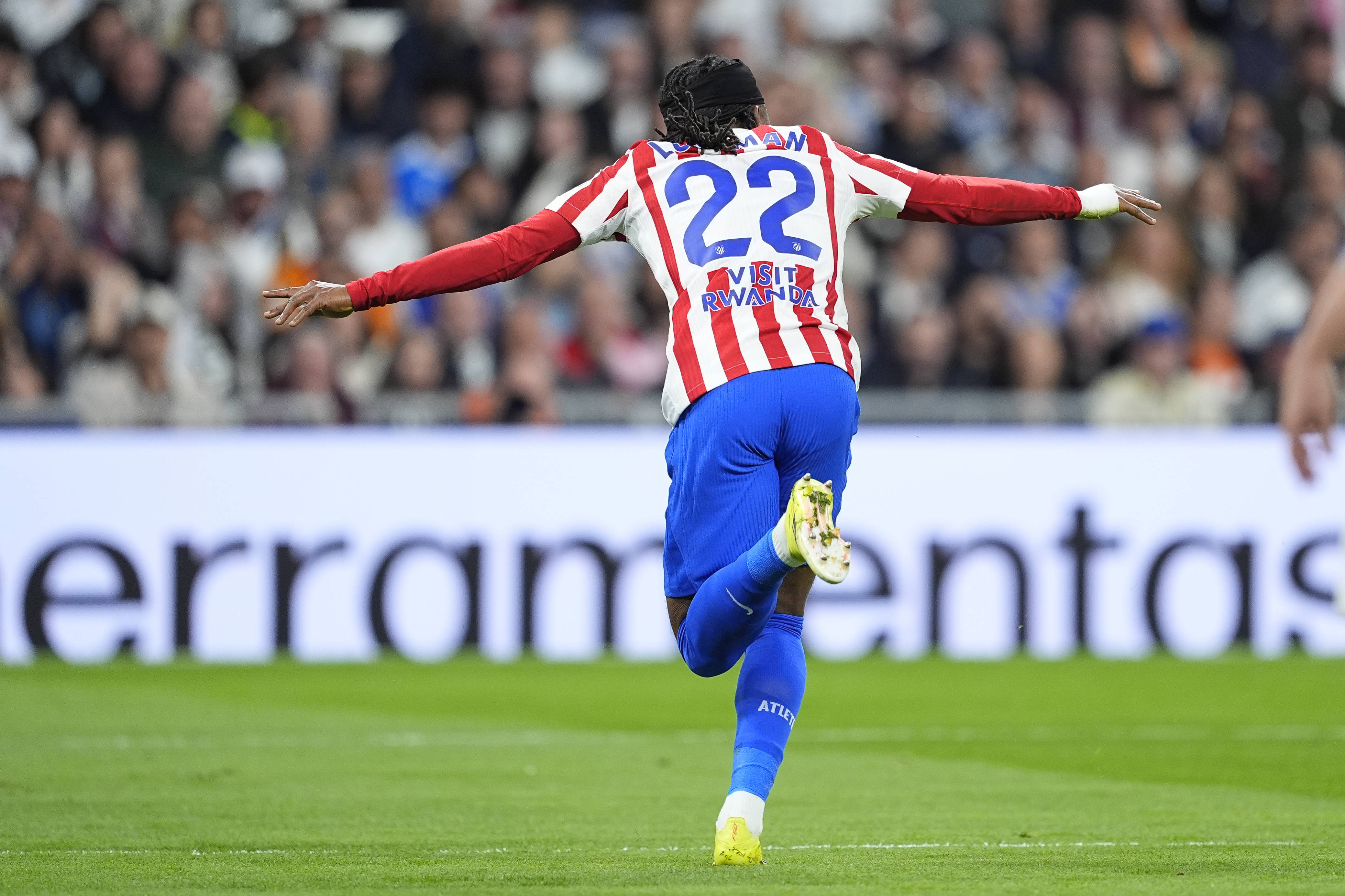 Ademola Lookman of Atletico de Madrid celebrates a goal